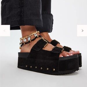Black Platform Sandals, Free People Dupe